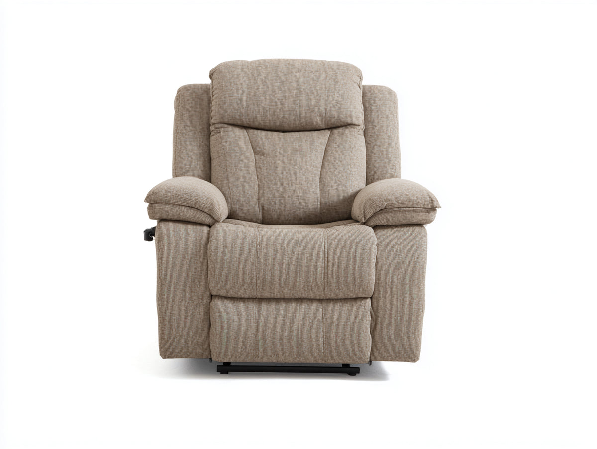 Liegesessel Stoffpolsterung 95x90x108 cm - Beige-Schwarz - Modernes Relaxdesign mit verstellbarer Rückenlehne für Wohnzimmer