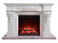 Kamin Holzwerkstoff 120x35x105 cm - Weiß-Grau - Klassisches Design mit dekorativem Flammeneffekt für Wohnzimmer