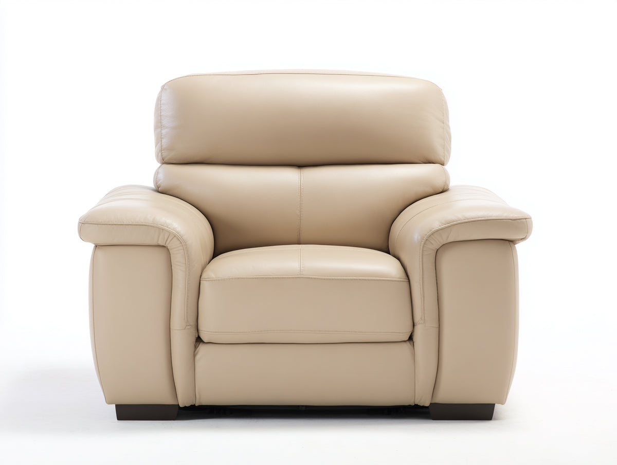 Liegesessel mit Bezug in Lederoptik 105 x 95 x 105 cm - Beige - Komfortpolsterung mit breiten Armlehnen und hoher Rückenlehne