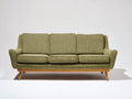 3 Sitzer Sofa Stoffbezug 215 x 85 x 85 cm - Grün - modernes Sofa mit Holzrahmen und ausgestellten Armlehnen