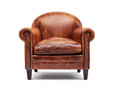 Sessel Lederoptik 88 x 86 x 92 cm - Braun - klassischer Clubsessel mit gerollten Armlehnen und Ziernieten